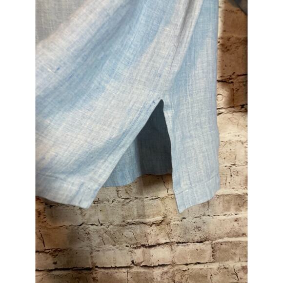 CTC Linens Top Womens XL Icy Blue Lagenlook Tunic Beachy Lightweight Boxy - Picture 2 of 13